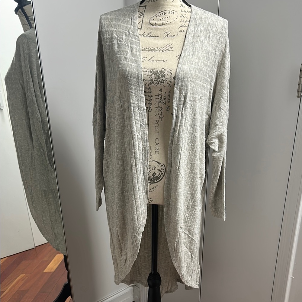 Women's Gray Open-Front Tunic